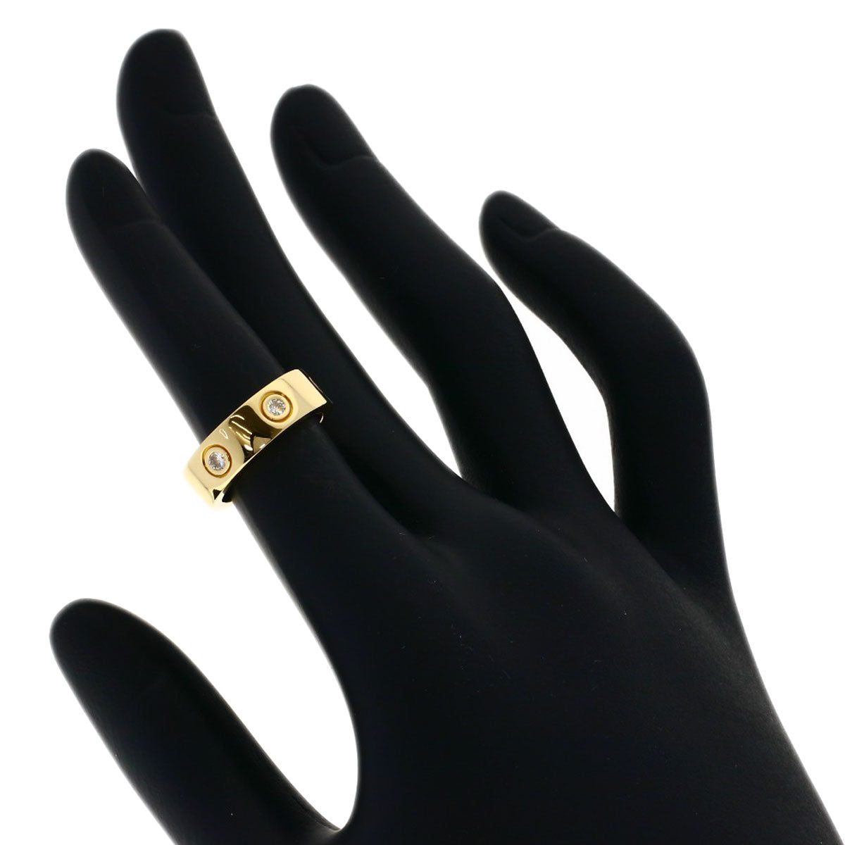CARTIER love ring full Diamond # 47 Ring K18 Yellow Gold Ladies [Used]
