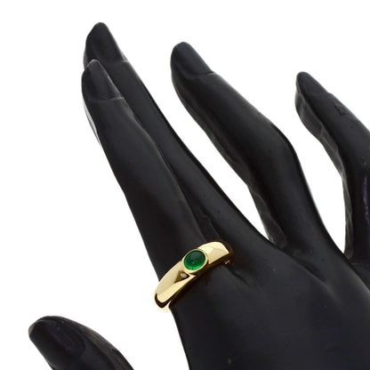 Chaumet Anneau Emerald Cabochon Ring K18 Yellow Gold Ladies [Used]