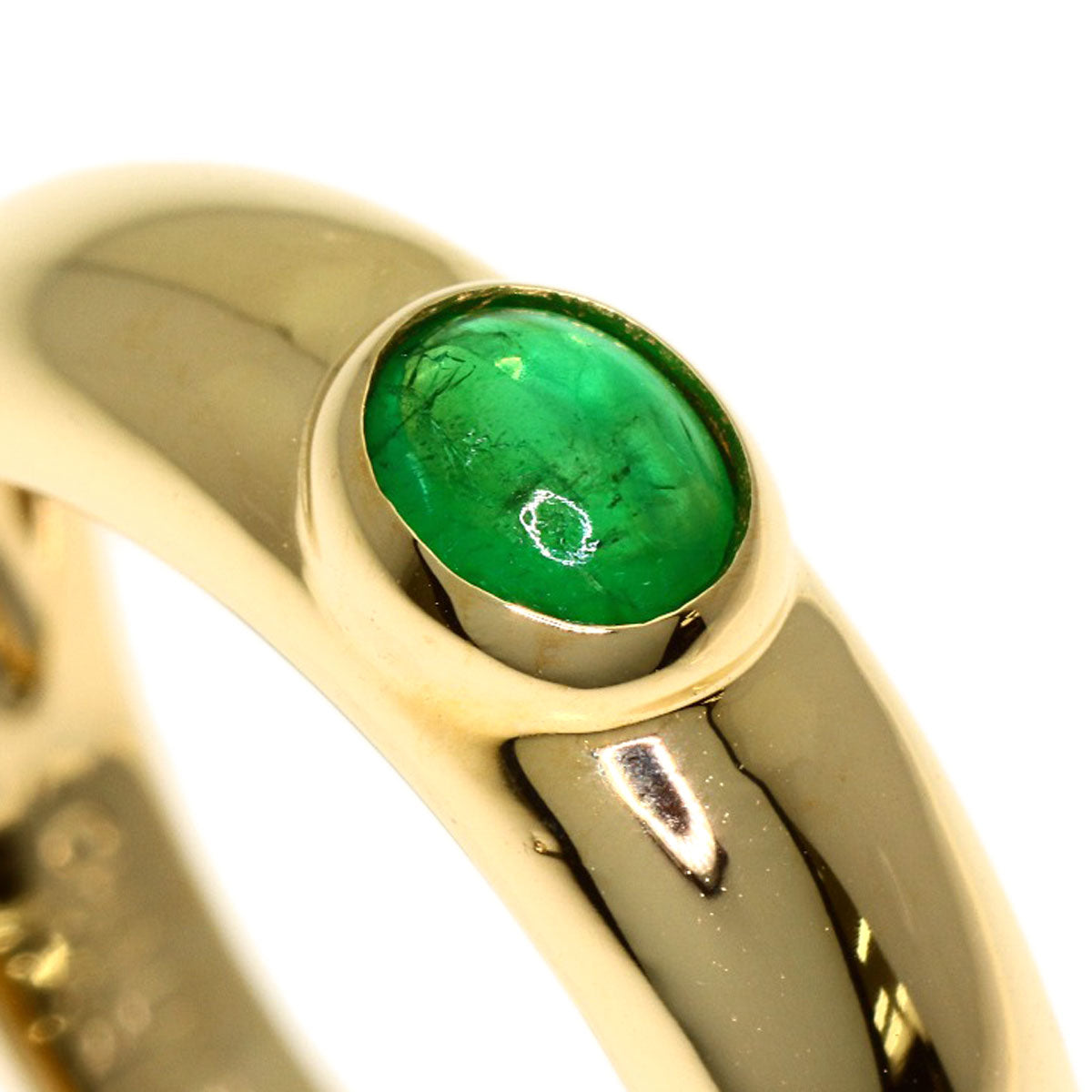 Chaumet Anneau Emerald Cabochon Ring K18 Yellow Gold Ladies [Used]
