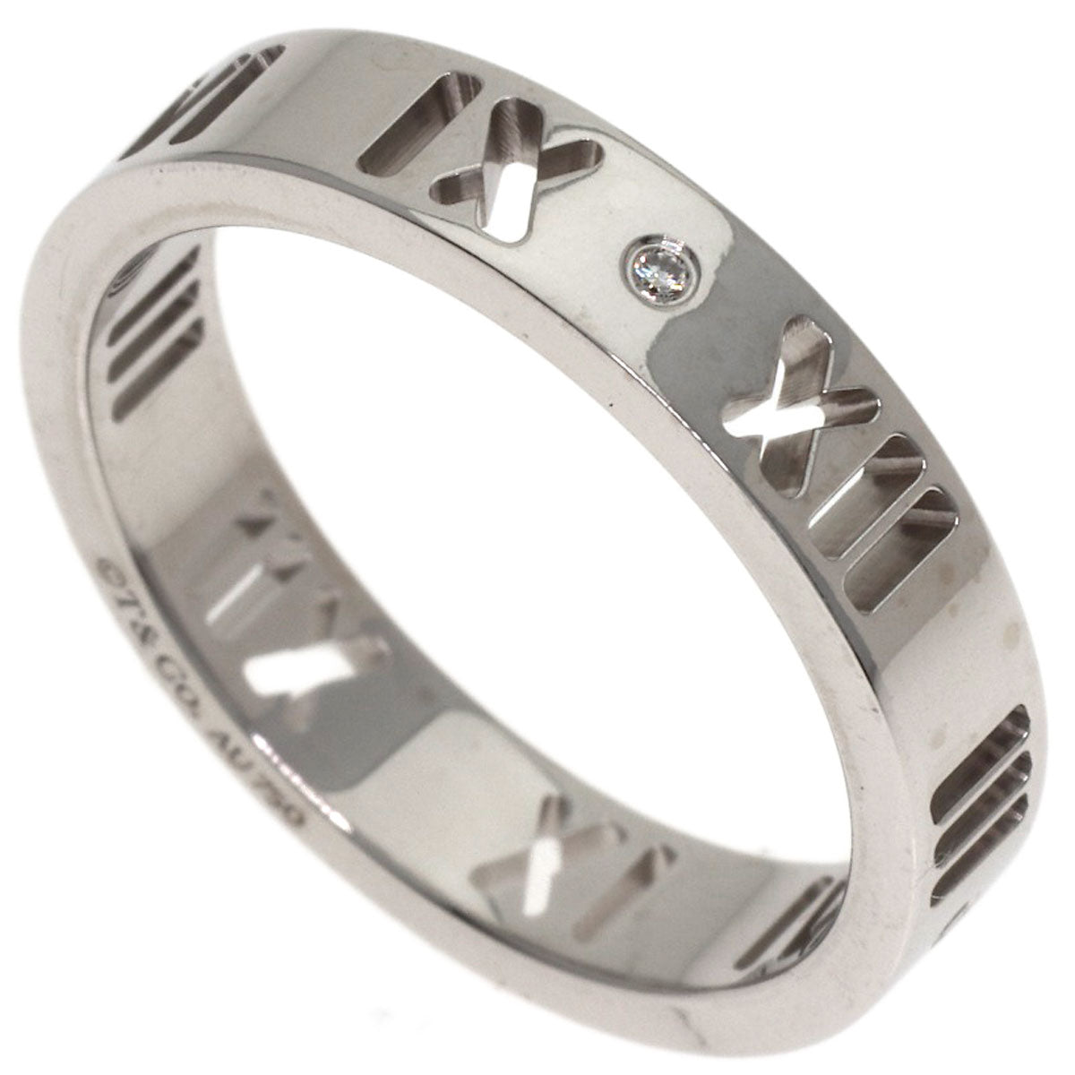 TIFFANY&Co. Atlas 4P Diamond Ring K18 White Gold Ladies [Used]