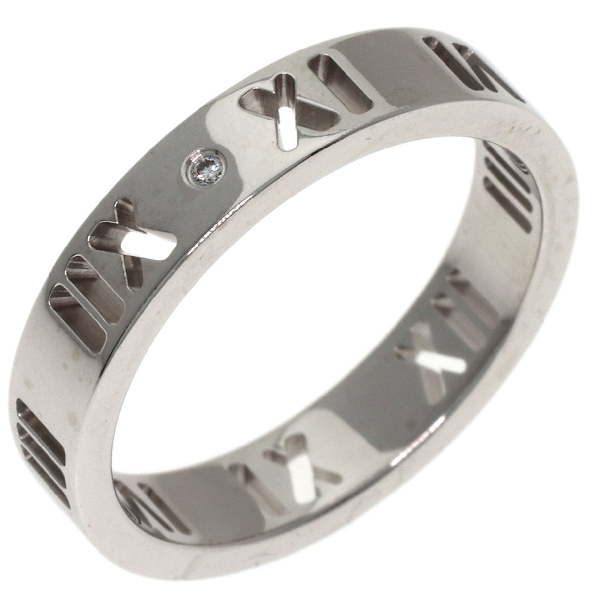 TIFFANY&Co. Atlas 4P Diamond Ring K18 White Gold Ladies [Used]
