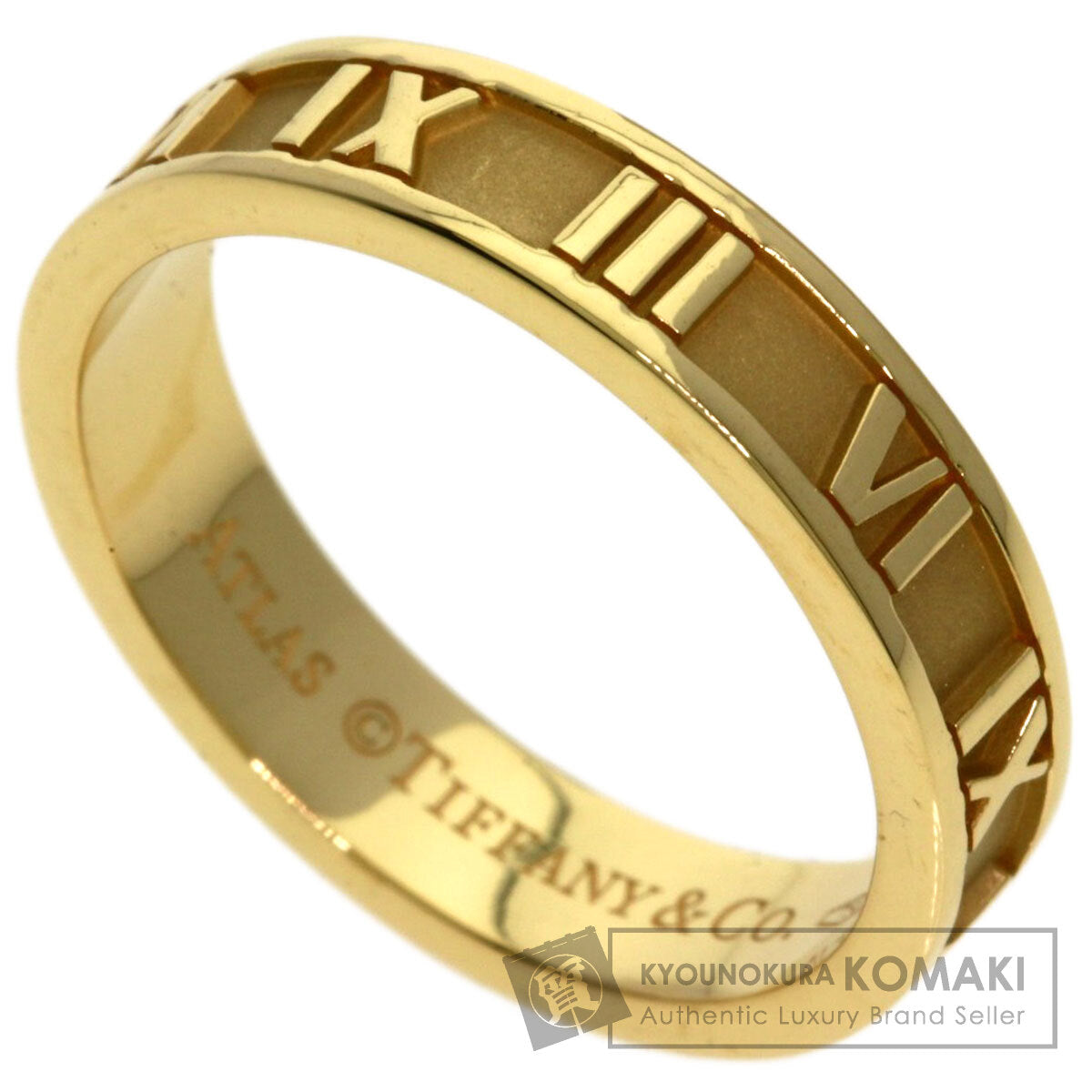TIFFANY&Co. Atlas Narrow Ring K18 Yellow Gold Ladies [Used]