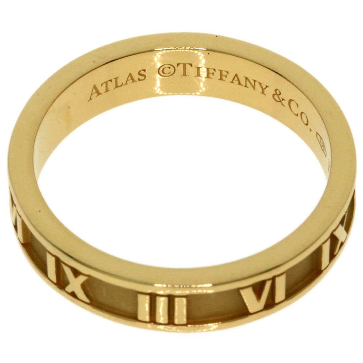 TIFFANY&Co. Atlas Narrow Ring K18 Yellow Gold Ladies [Used]