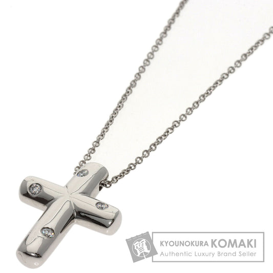 TIFFANY&Co. Dots Cross Diamond Necklace Platinum PT950 Ladies [Used]