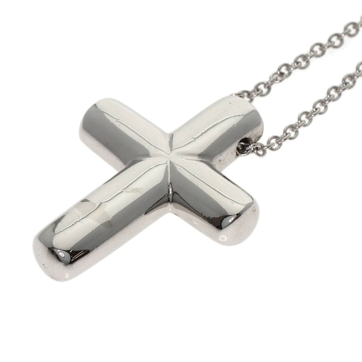 TIFFANY&Co. Dots Cross Diamond Necklace Platinum PT950 Ladies [Used]