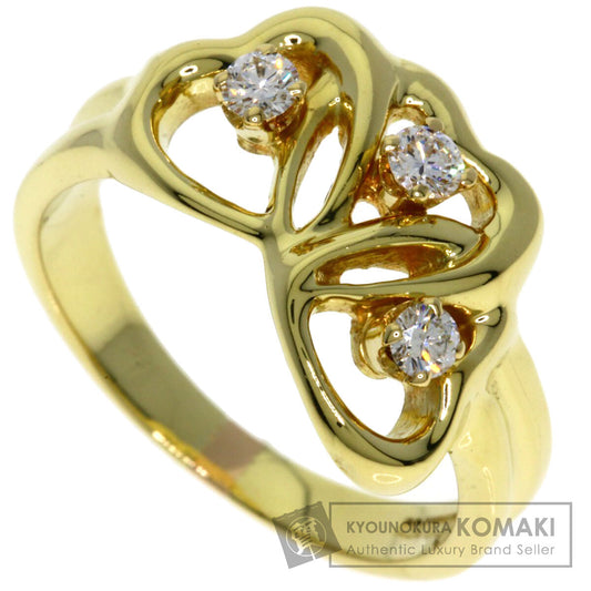 TIFFANY&Co. Triple Heart 3P Diamond Ring K18 Yellow Gold Ladies [Used]