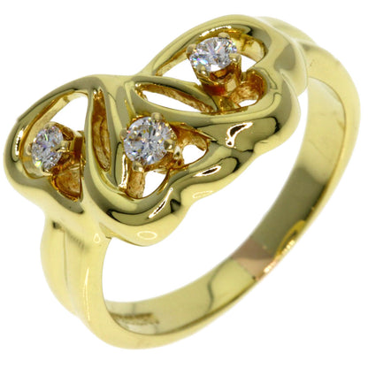 TIFFANY&Co. Triple Heart 3P Diamond Ring K18 Yellow Gold Ladies [Used]