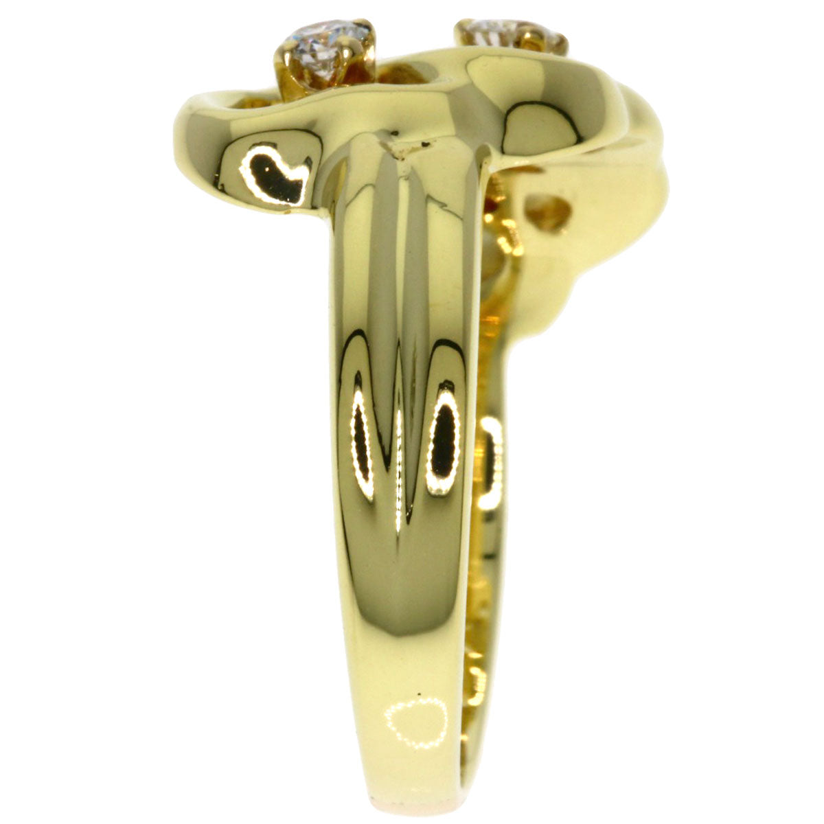 TIFFANY&Co. Triple Heart 3P Diamond Ring K18 Yellow Gold Ladies [Used]