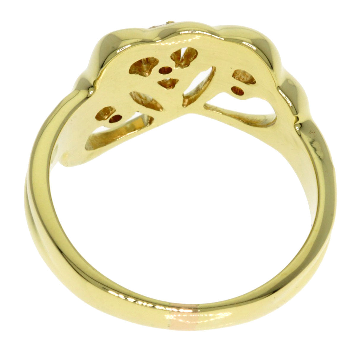 TIFFANY&Co. Triple Heart 3P Diamond Ring K18 Yellow Gold Ladies [Used]