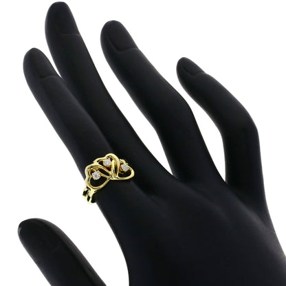 TIFFANY&Co. Triple Heart 3P Diamond Ring K18 Yellow Gold Ladies [Used]