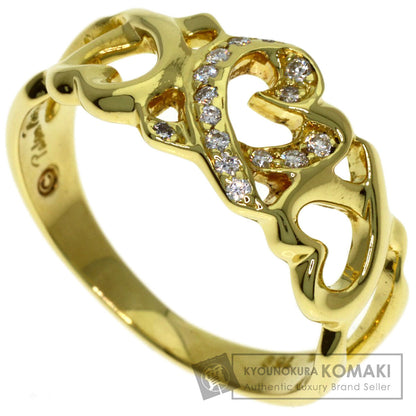 TIFFANY&Co. Triple Loving Heart Diamond Ring K18 Yellow Gold Ladies [Used]