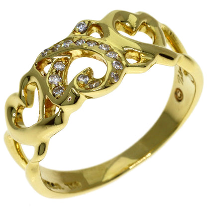 TIFFANY&Co. Triple Loving Heart Diamond Ring K18 Yellow Gold Ladies [Used]