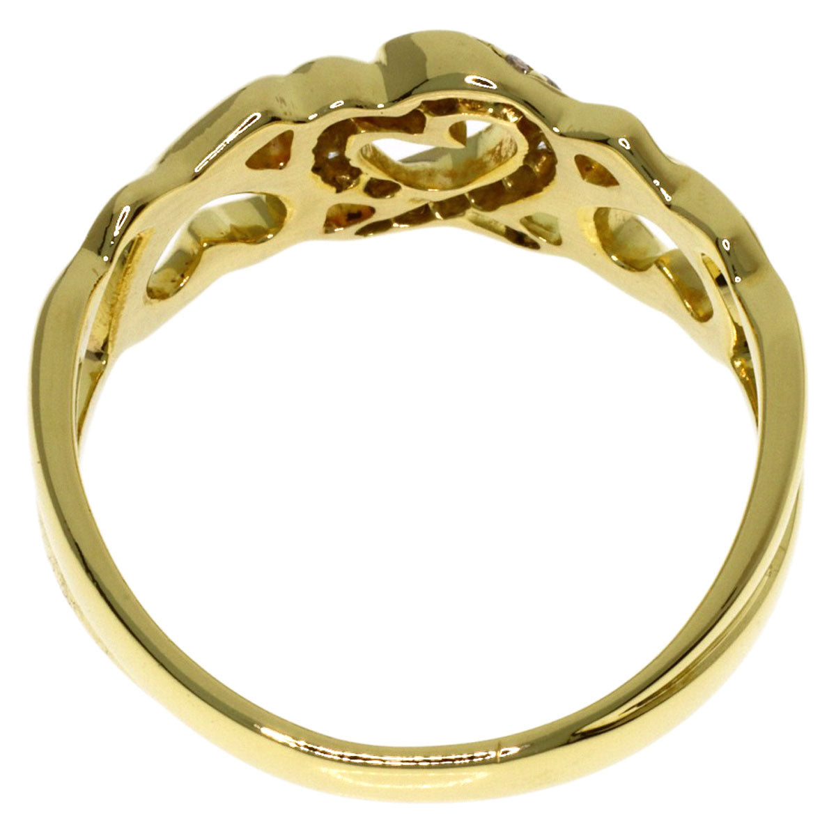 TIFFANY&Co. Triple Loving Heart Diamond Ring K18 Yellow Gold Ladies [Used]