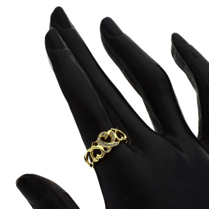 TIFFANY&Co. Triple Loving Heart Diamond Ring K18 Yellow Gold Ladies [Used]