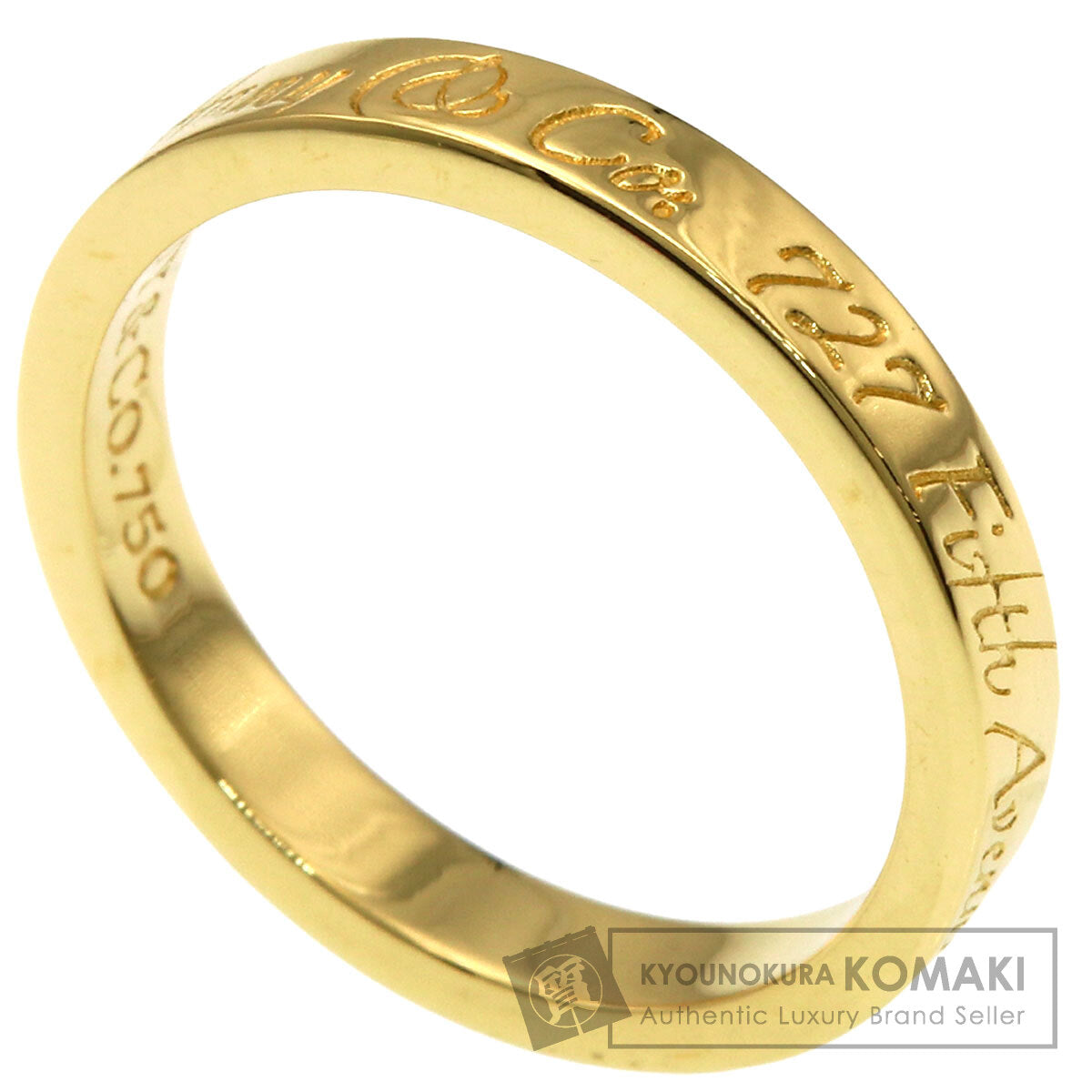 TIFFANY&Co. Notes narrow Ring K18 Yellow Gold Ladies [Used]