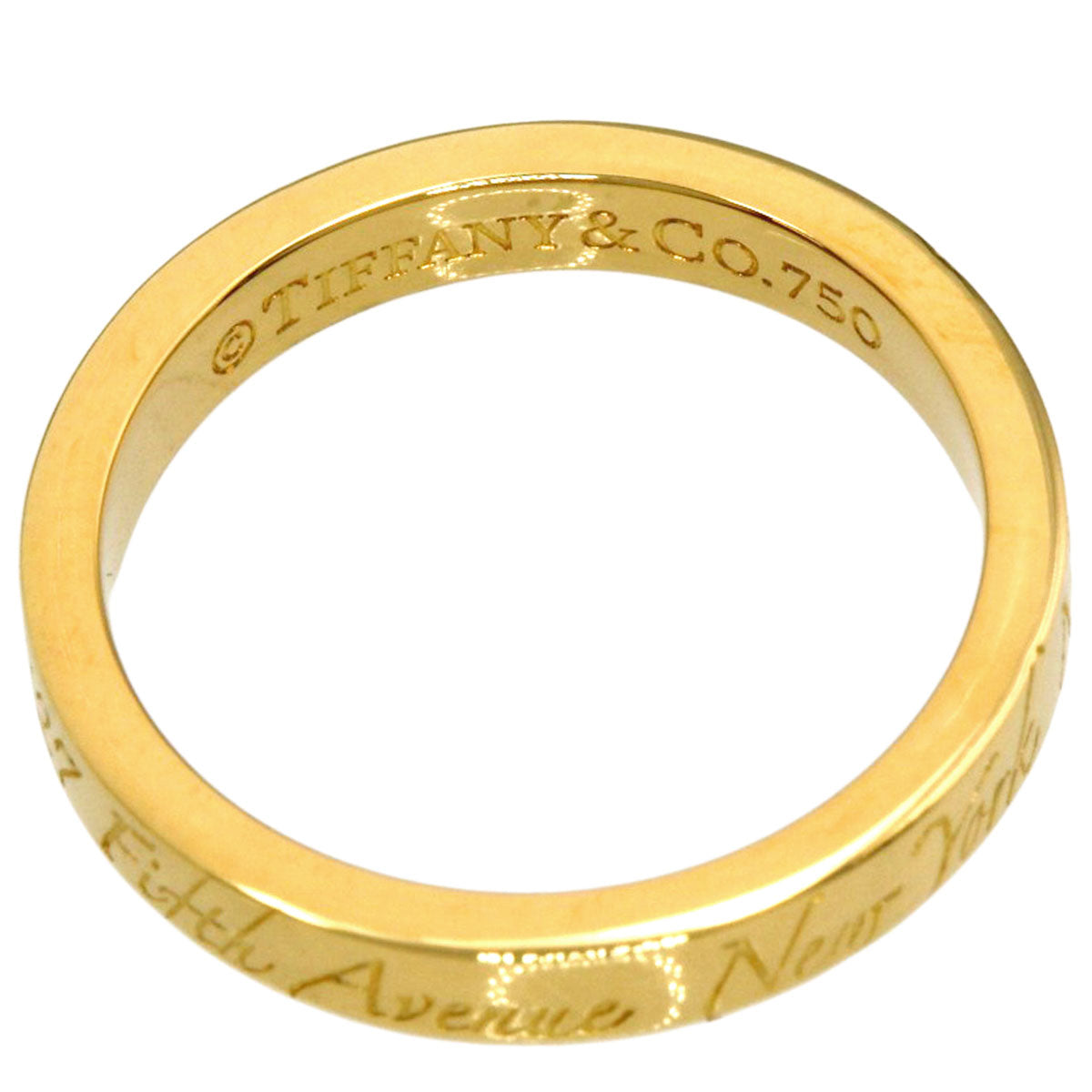 TIFFANY&Co. Notes narrow Ring K18 Yellow Gold Ladies [Used]
