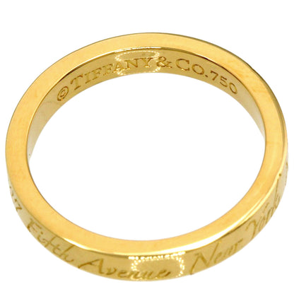 TIFFANY&Co. Notes narrow Ring K18 Yellow Gold Ladies [Used]