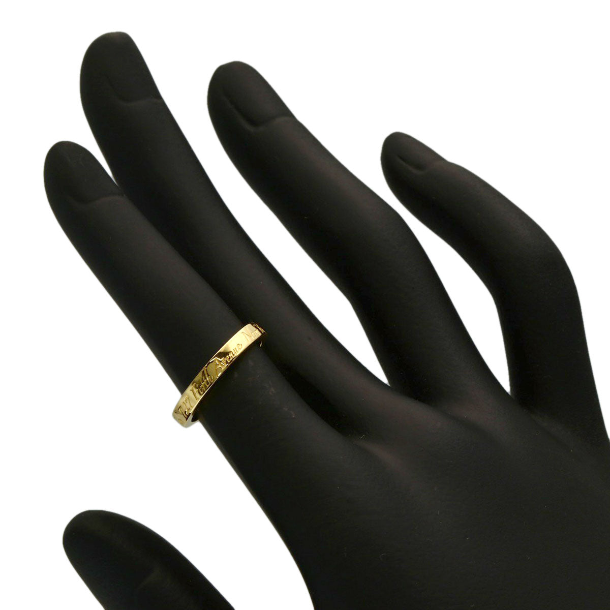 TIFFANY&Co. Notes narrow Ring K18 Yellow Gold Ladies [Used]