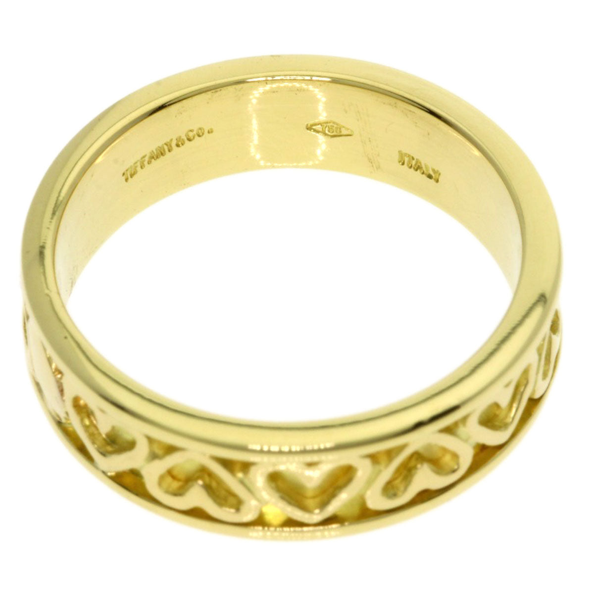 TIFFANY&Co. Cutout Heart Ring K18 Yellow Gold Ladies [Used]