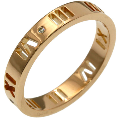 TIFFANY&Co. Atlas Pierced 4P Diamond Ring K18 Pink Gold Ladies [Used]