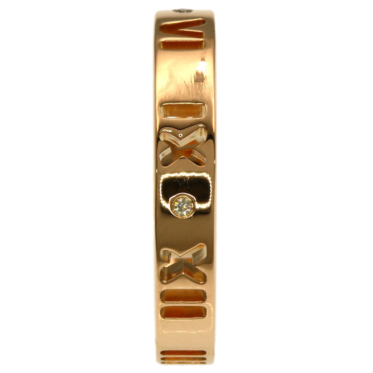 TIFFANY&Co. Atlas Pierced 4P Diamond Ring K18 Pink Gold Ladies [Used]