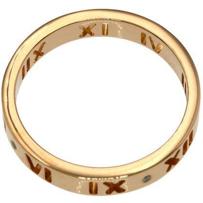 TIFFANY&Co. Atlas Pierced 4P Diamond Ring K18 Pink Gold Ladies [Used]
