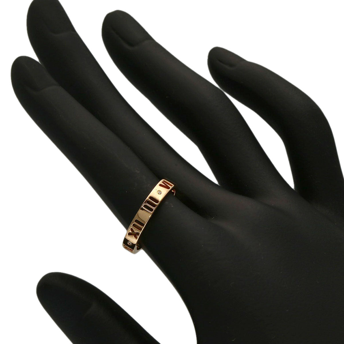 TIFFANY&Co. Atlas Pierced 4P Diamond Ring K18 Pink Gold Ladies [Used]