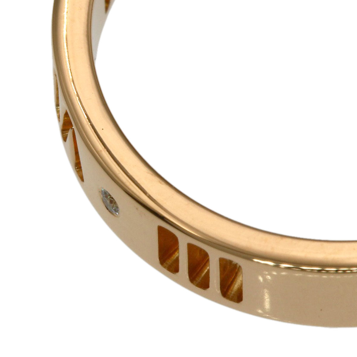 TIFFANY&Co. Atlas Pierced 4P Diamond Ring K18 Pink Gold Ladies [Used]