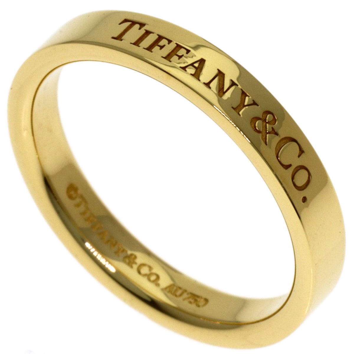 TIFFANY&Co. Flat band Ring K18 Yellow Gold Ladies [Used]
