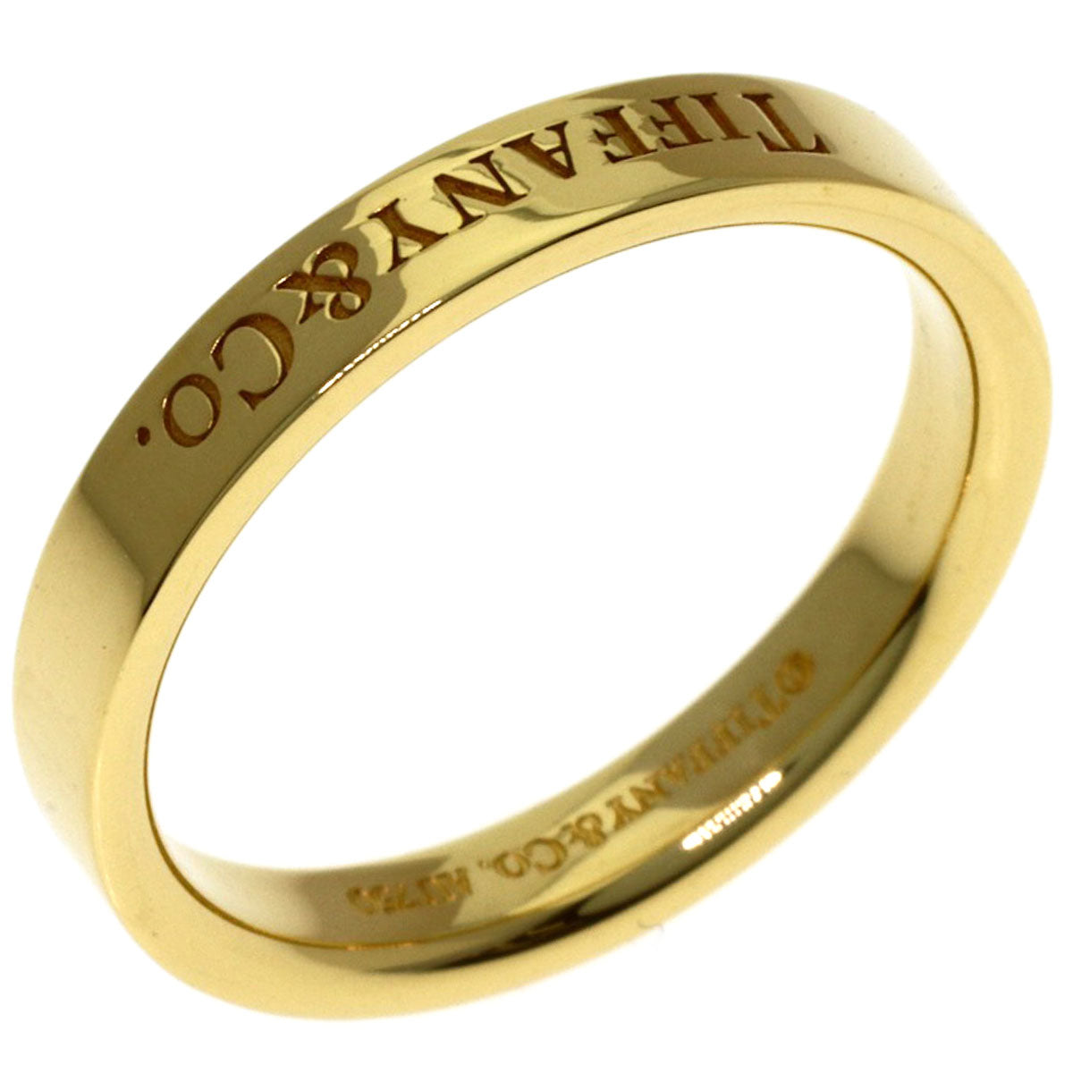 TIFFANY&Co. Flat band Ring K18 Yellow Gold Ladies [Used]