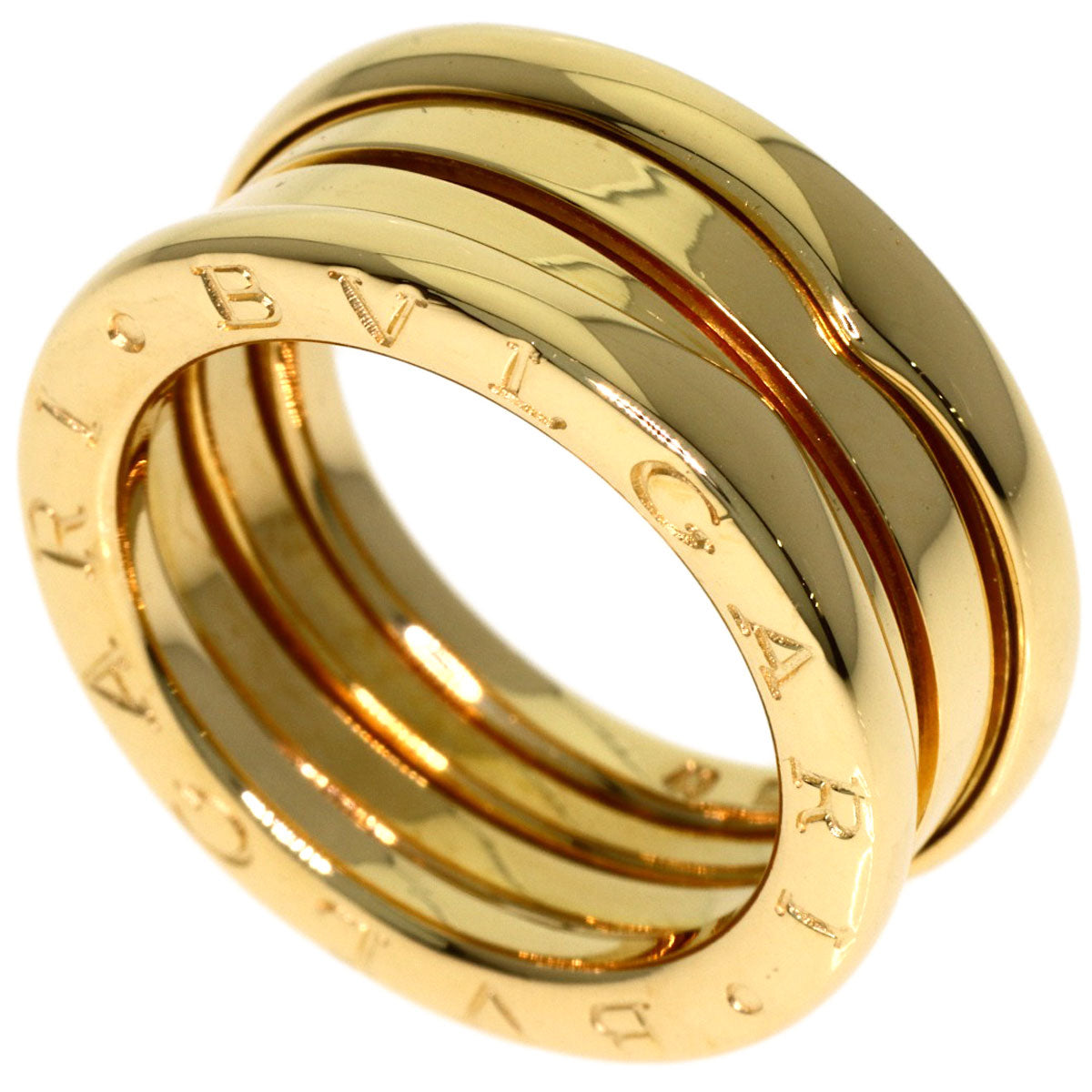 BVLGARI B.zero1 2 Band #49 Ring K18 Yellow Gold Ladies [Used]