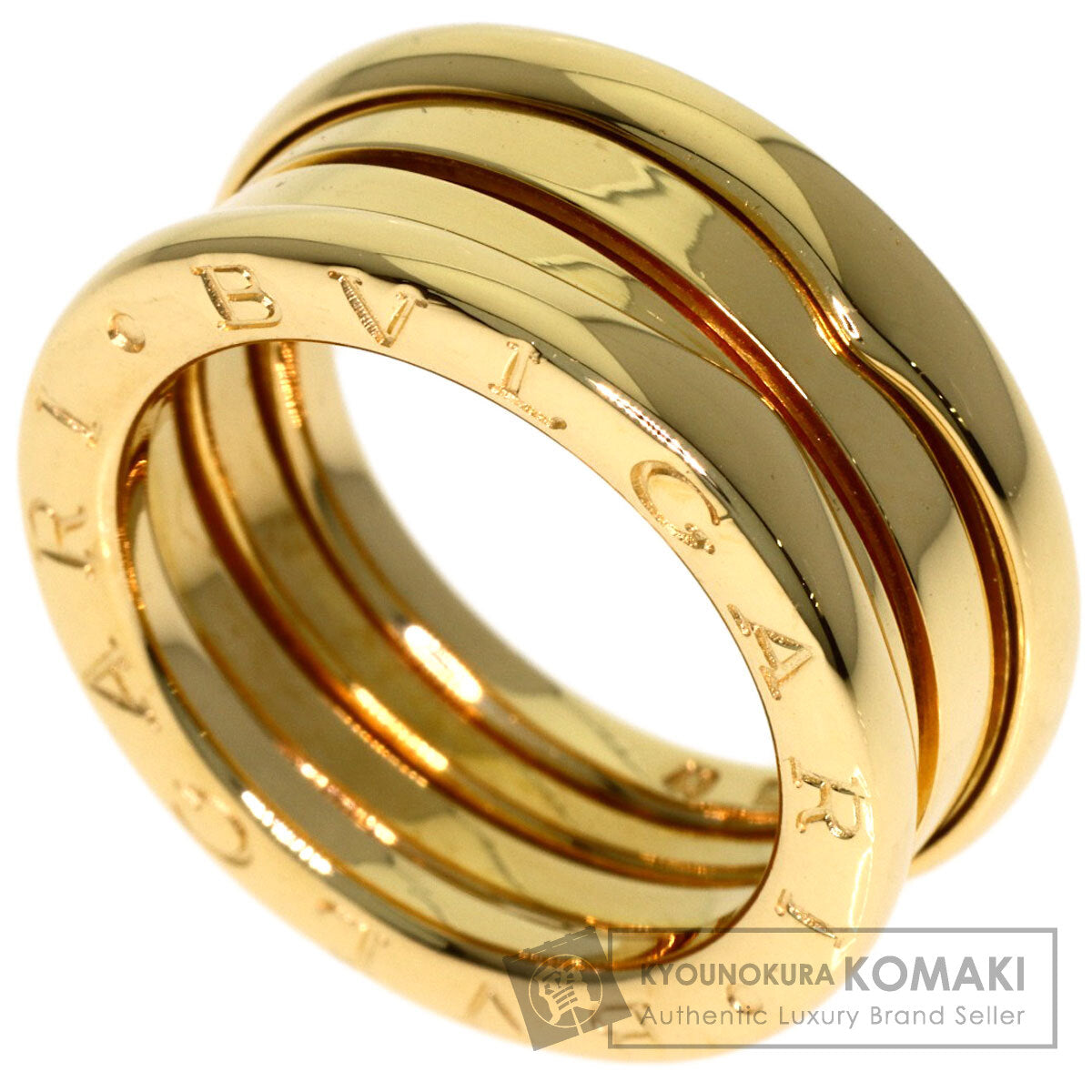 BVLGARI B.zero1 2 Band #49 Ring K18 Yellow Gold Ladies [Used]
