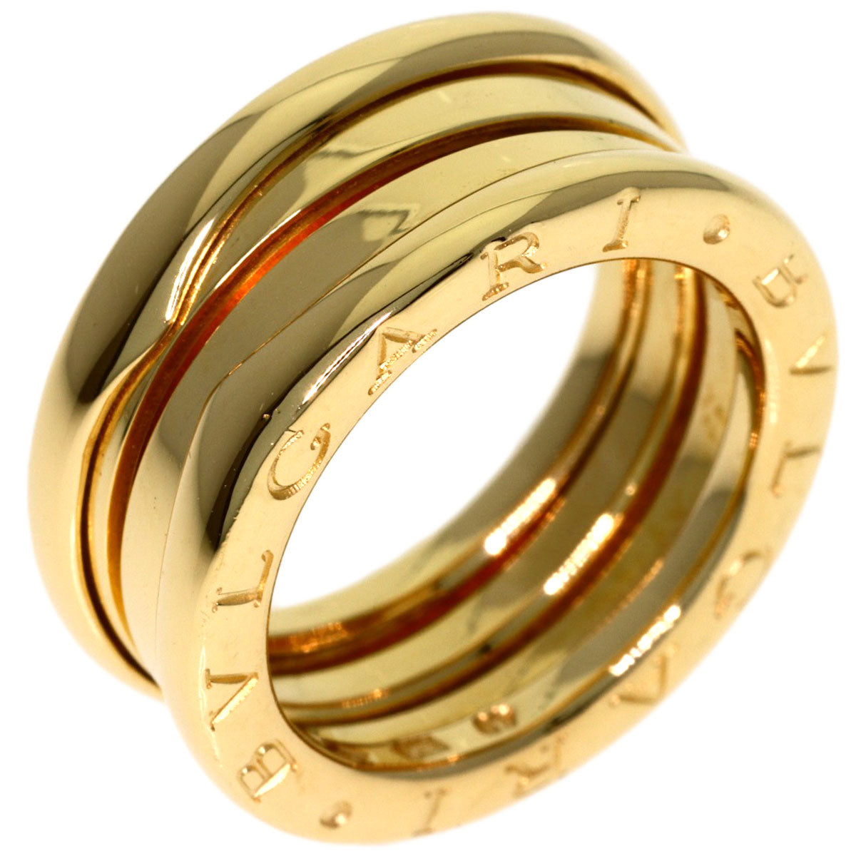 BVLGARI B.zero1 2 Band #49 Ring K18 Yellow Gold Ladies [Used]