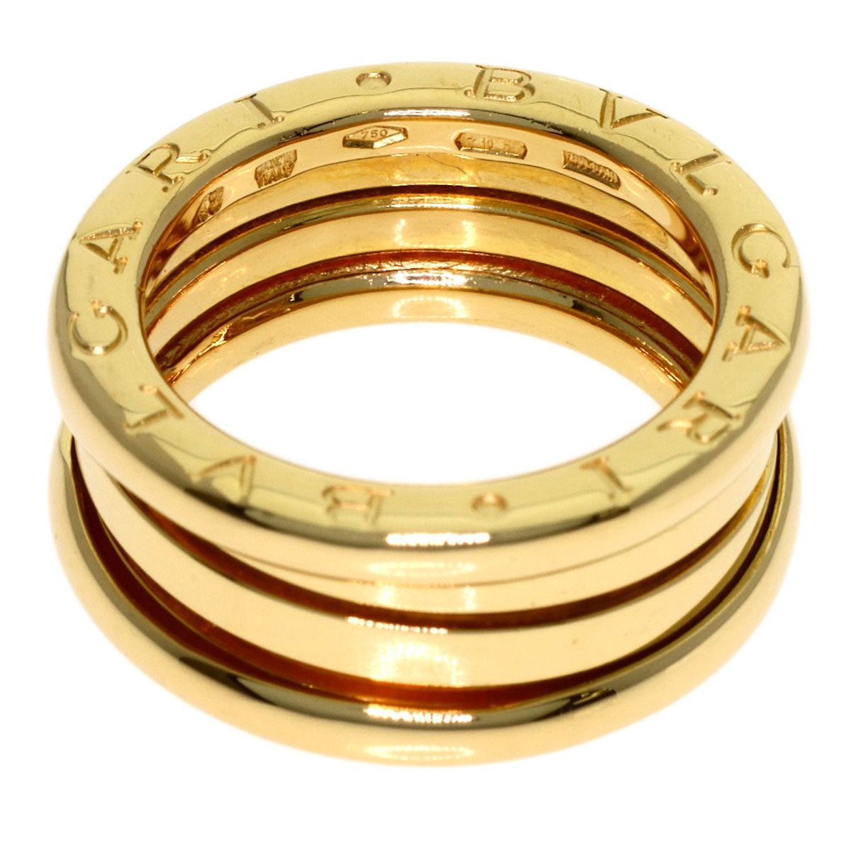 BVLGARI B.zero1 2 Band #49 Ring K18 Yellow Gold Ladies [Used]