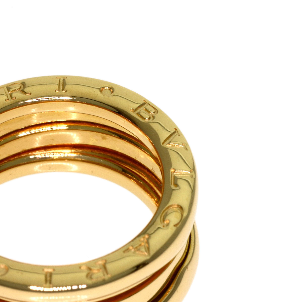 BVLGARI B.zero1 2 Band #49 Ring K18 Yellow Gold Ladies [Used]