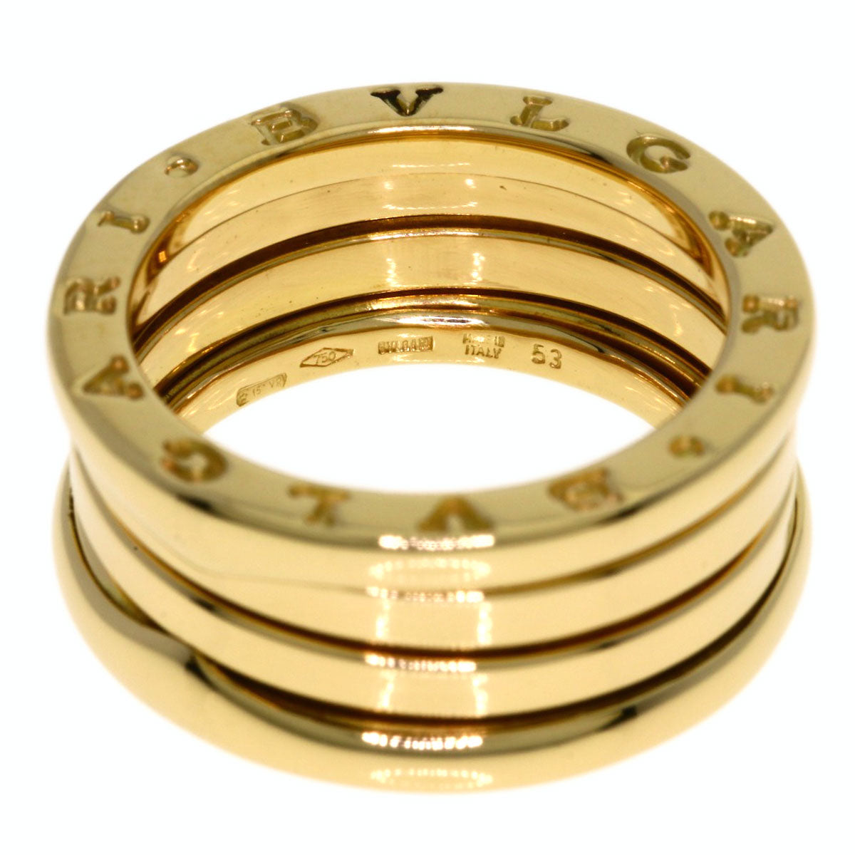 BVLGARI B.zero1 3 Band #53 Ring K18 Yellow Gold Ladies [Used]
