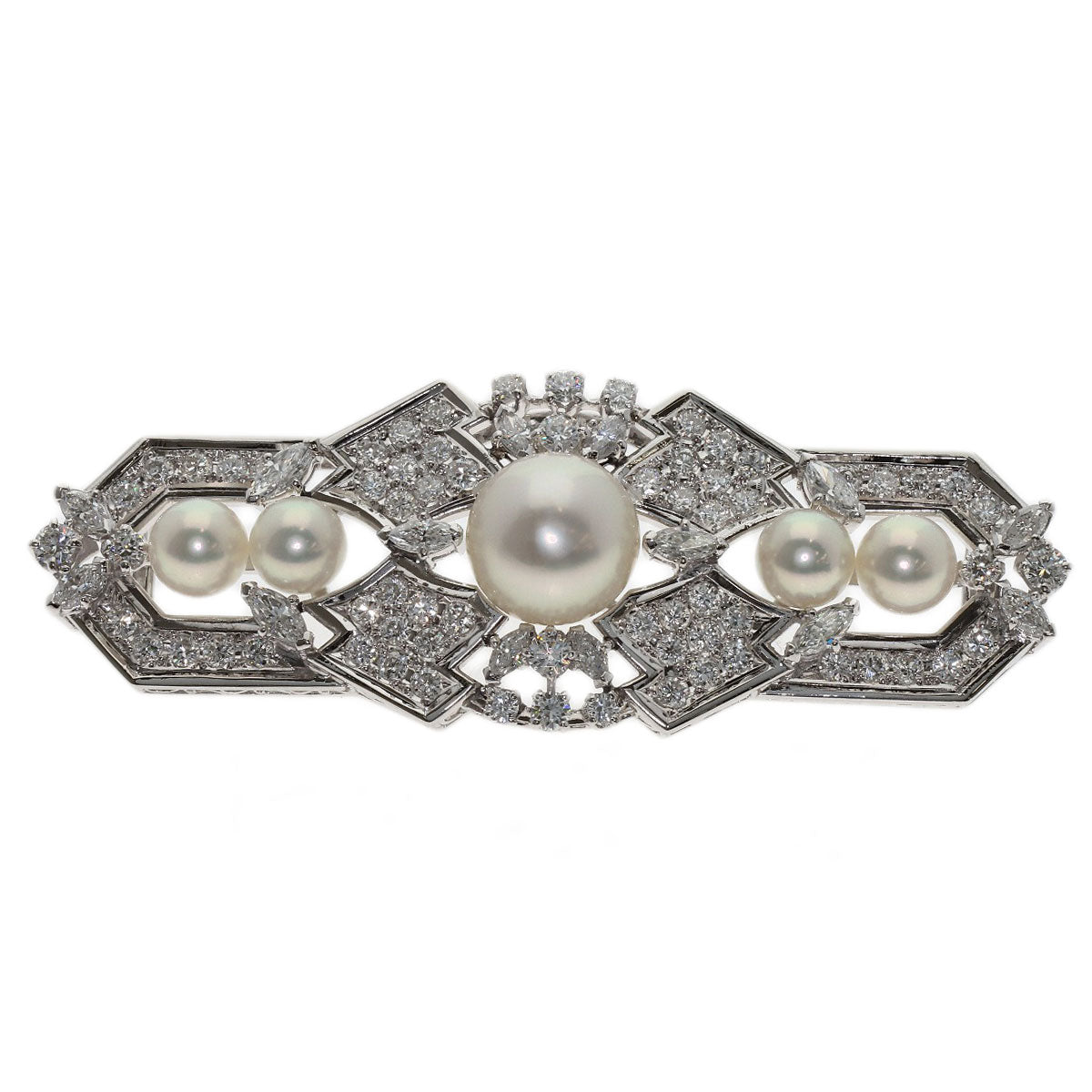MIKIMOTO Pearl Pearl Diamond Obi closure Platinum PT900 Ladies [Used]