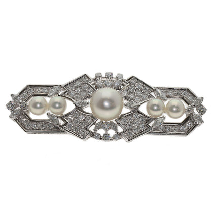 MIKIMOTO Pearl Pearl Diamond Obi closure Platinum PT900 Ladies [Used]