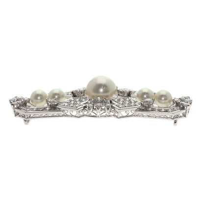 MIKIMOTO Pearl Pearl Diamond Obi closure Platinum PT900 Ladies [Used]