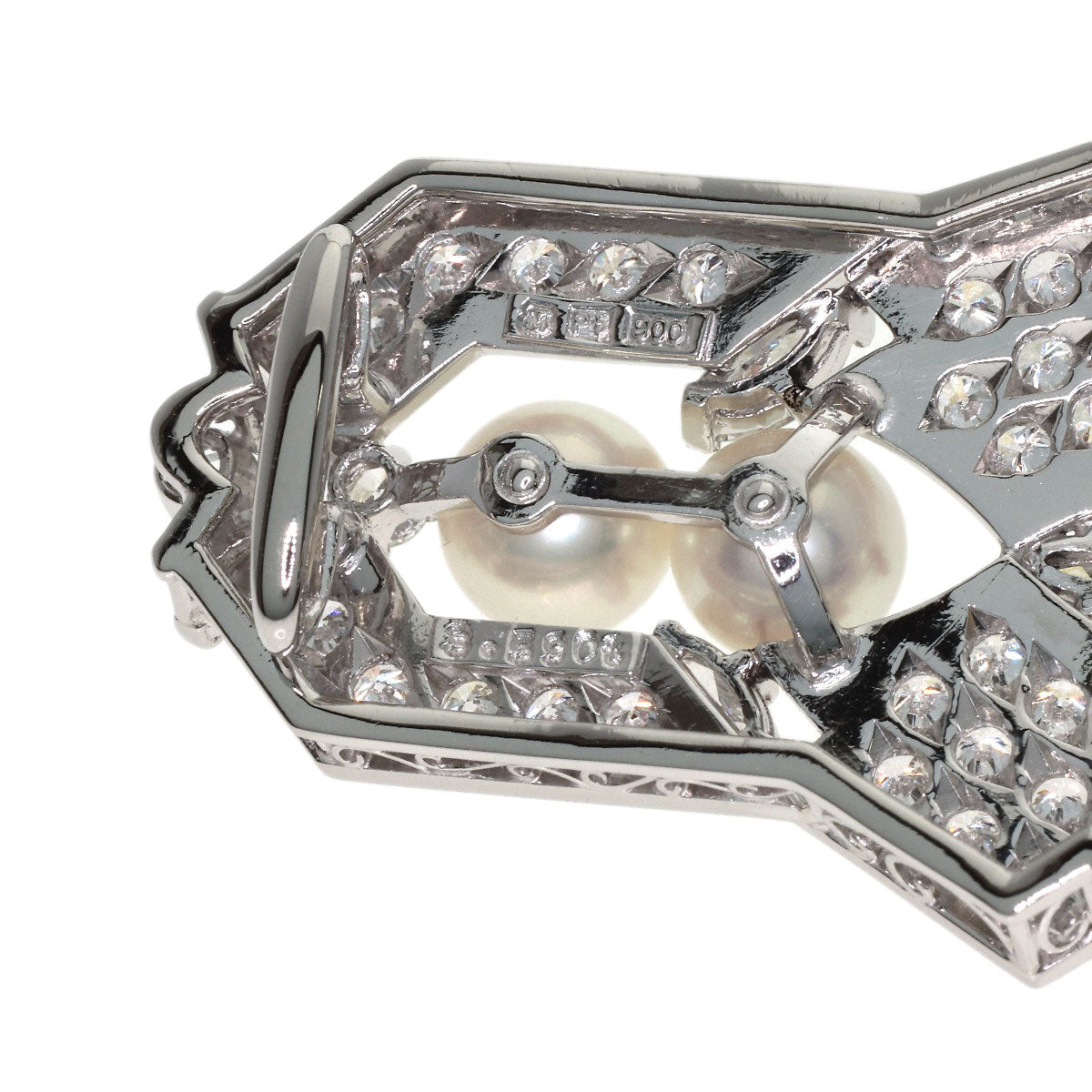 MIKIMOTO Pearl Pearl Diamond Obi closure Platinum PT900 Ladies [Used]