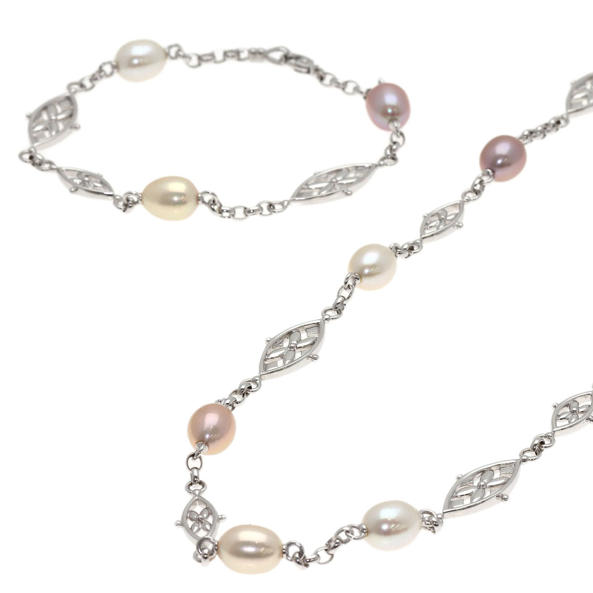 MIKIMOTO PearlPearl 2WAY Necklace K18 White Gold Ladies [Used]