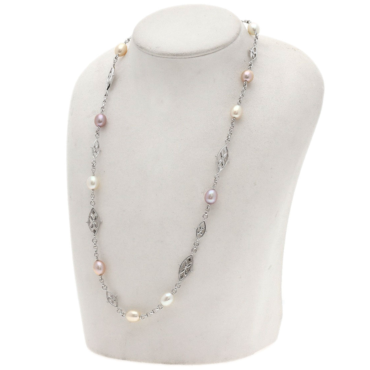 MIKIMOTO PearlPearl 2WAY Necklace K18 White Gold Ladies [Used]
