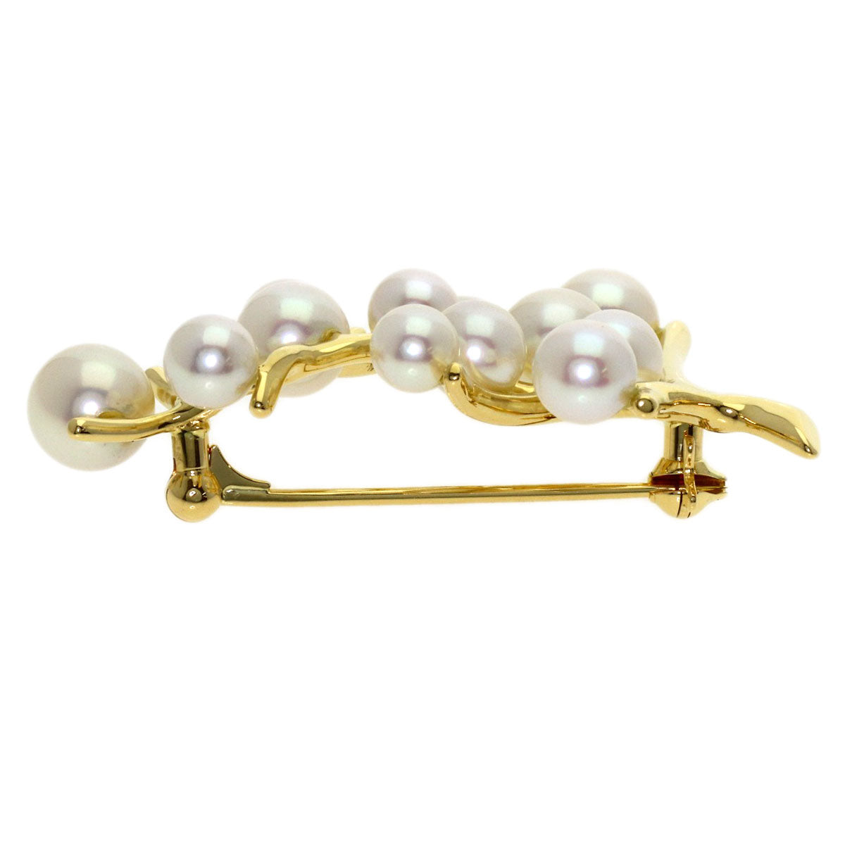 MIKIMOTO Tree of Happiness Pearl Pearl Brooch K18 Yellow Gold Ladies [Used]