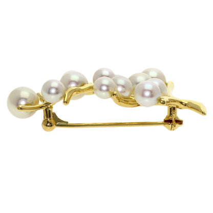 MIKIMOTO Tree of Happiness Pearl Pearl Brooch K18 Yellow Gold Ladies [Used]