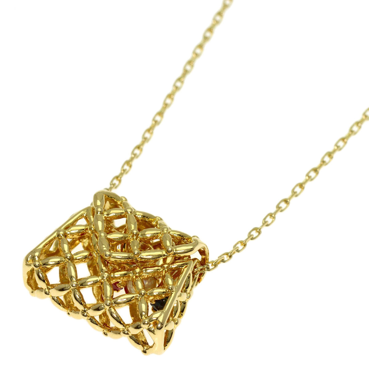 MIKIMOTO Bag motif Pearl Pearl Necklace K18 Yellow Gold Ladies [Used]