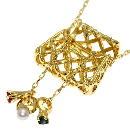 MIKIMOTO Bag motif Pearl Pearl Necklace K18 Yellow Gold Ladies [Used]