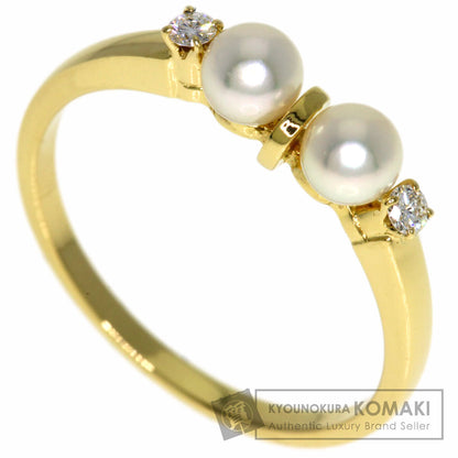 MIKIMOTO Baby Pearl Pearl Diamond Ring K18 Yellow Gold Ladies [Used]
