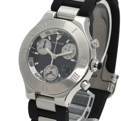 CARTIER Must21 CHRONOSCAPH Watches W10125U2 Stainless Steel/SSxRubber mens