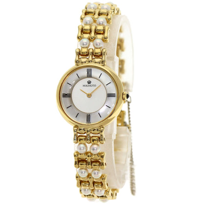 MIKIMOTO Pearl watch Watches 2P20-0530 Gold Plated/GPxPearl Ladies