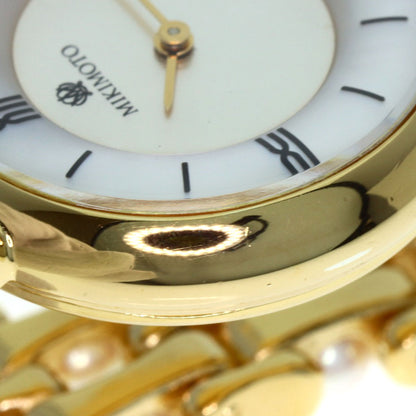 MIKIMOTO Pearl watch Watches 2P20-0530 Gold Plated/GPxPearl Ladies